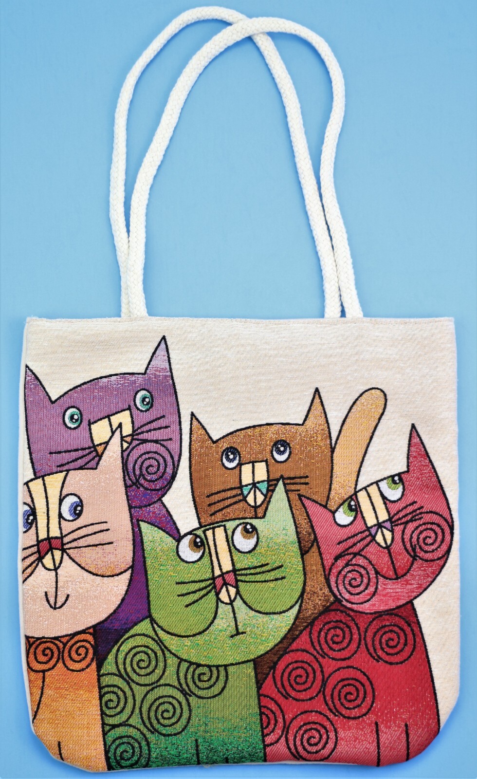 

Гобеленовая сумка Tote Cats Shopping Beach Gym Shoulder 16x 15 Уникальный дизайн Новый