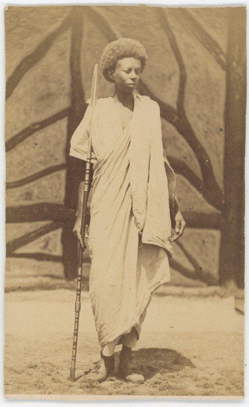 Guerrier Nubien. Jardin D'Acclimatation. Zoo Humain. Paris. Circa 1880-90.