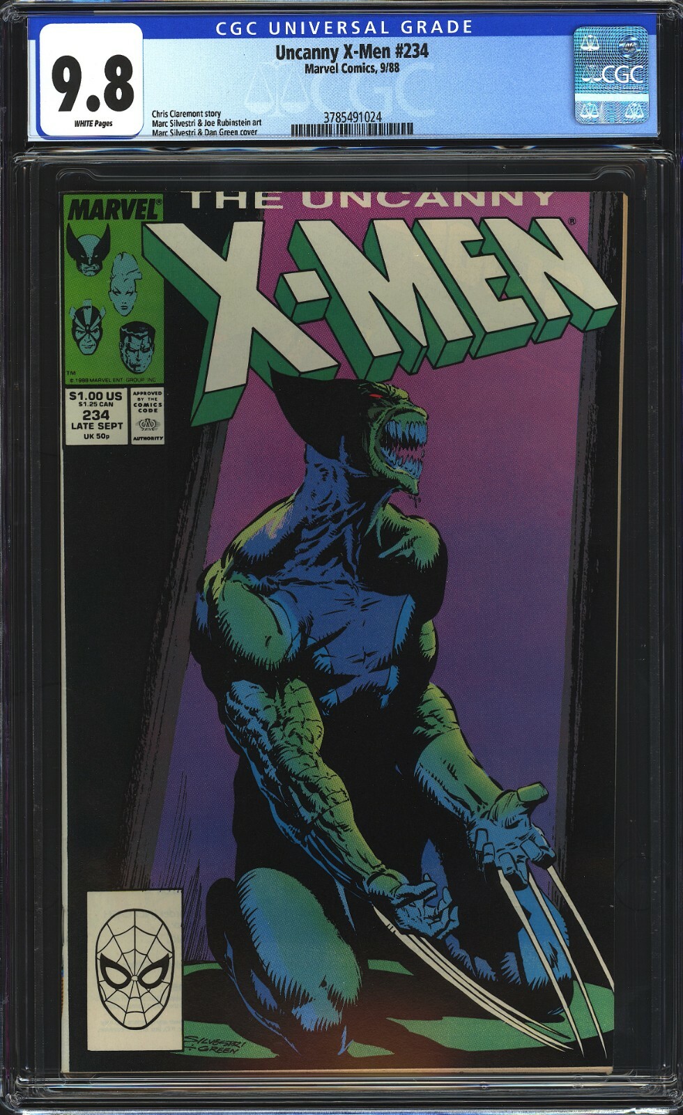Uncanny X-men #234 CGC 9.8 NM/MT WP Amazing Wolverine Cover