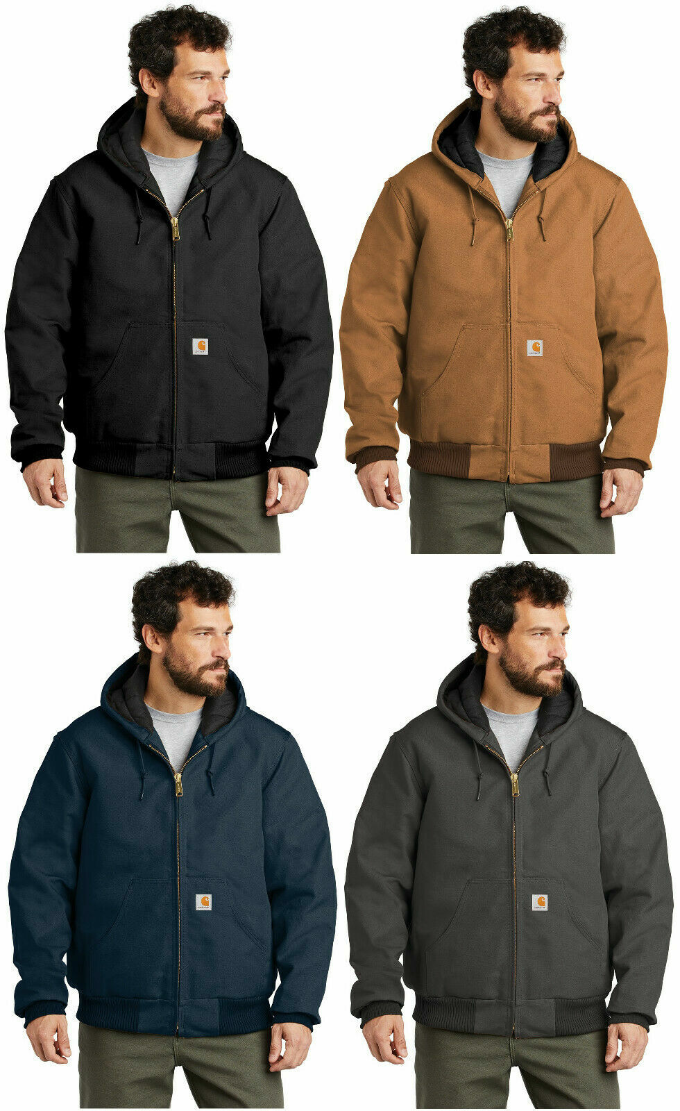 Carhartt Mens Quilted Flannel Lined Duck Hooded Big & Tall Carhartt Mens Quilted Flannel Lined Duck Hooded Big & Tall