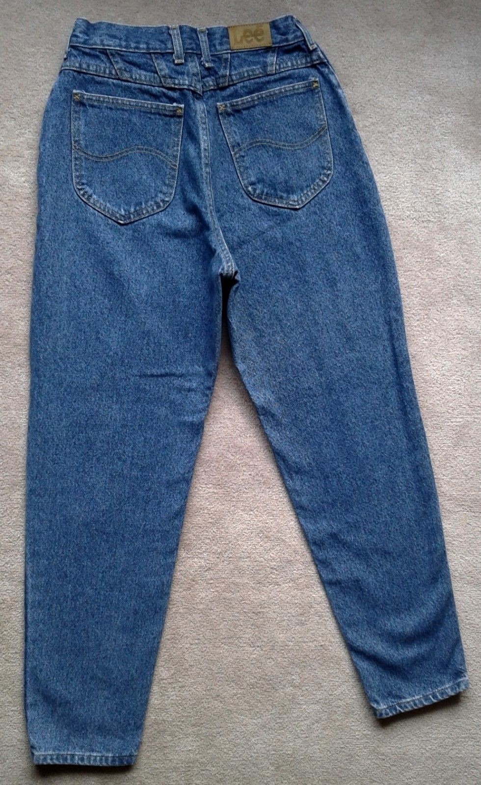 VINTAGE LEE High Waist Mom Blue Jeans Women's sz 10 Tapered Leg 1990's 26W