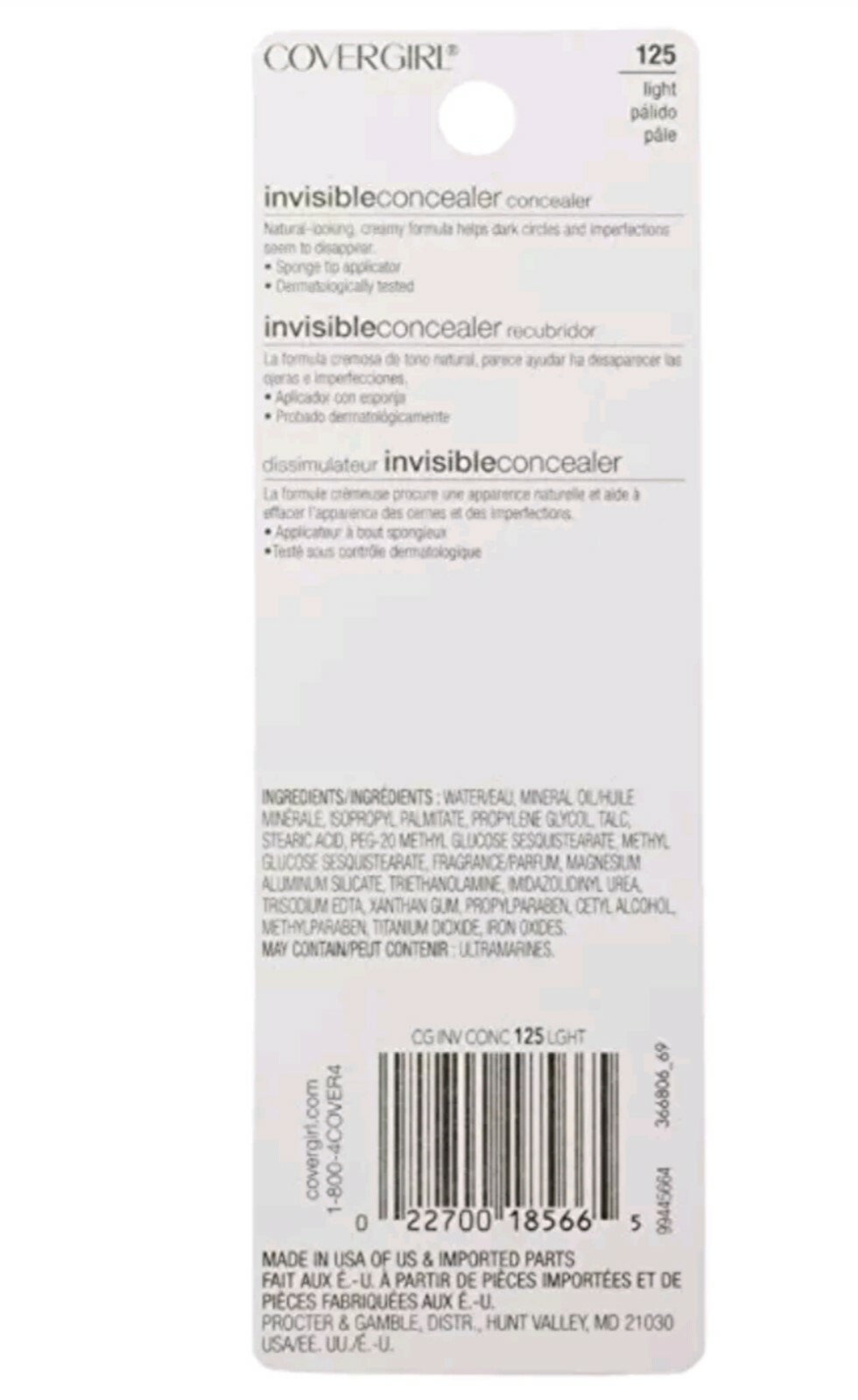 Covergirl clean Invisible Concealer - Light #125