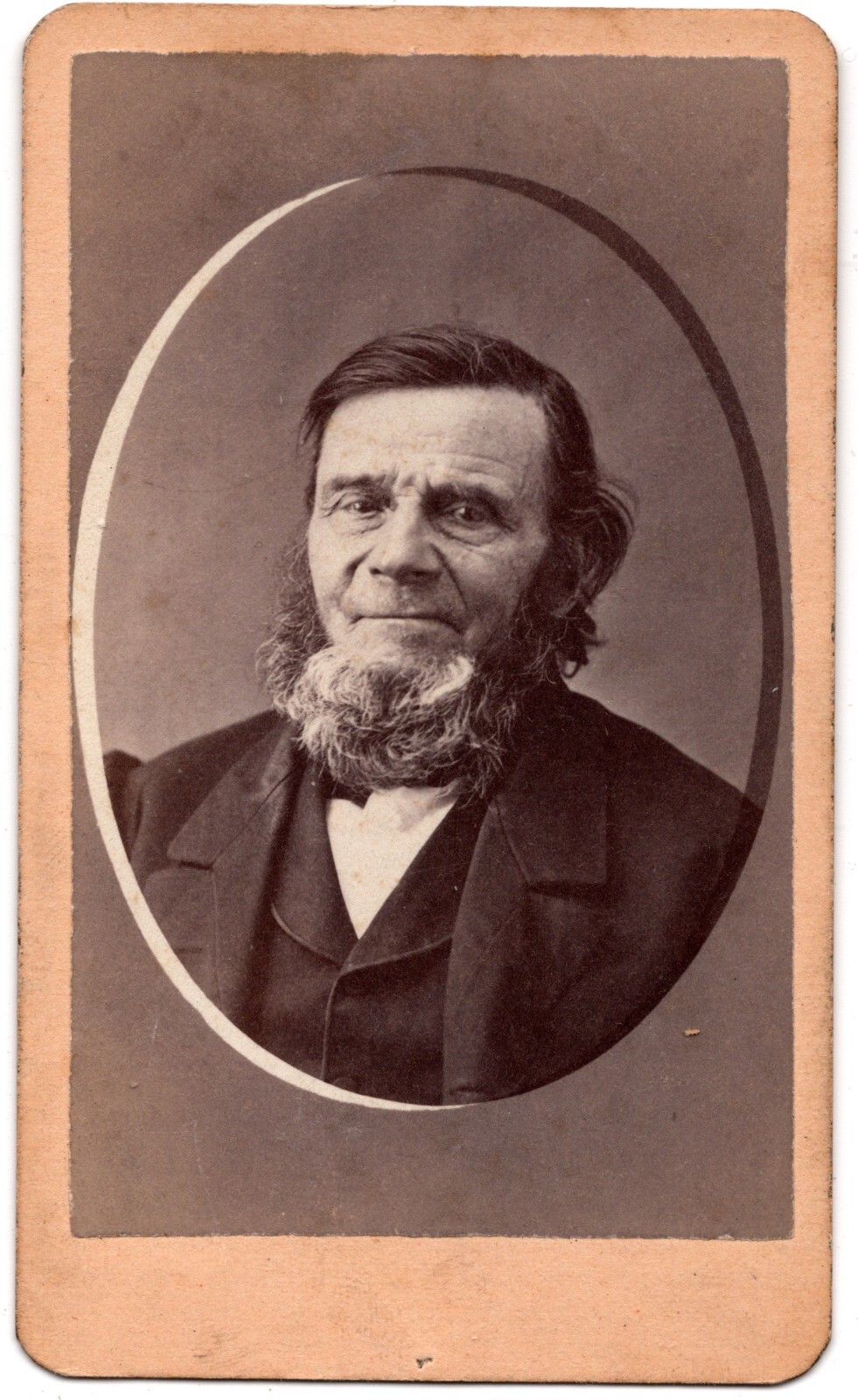 ANTIQUE CDV CIRCA 1870s E.P. BAKER HANDSOME BEARDED MAN IN SUIT YPSILANTI MICH.