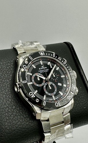 Pre-owned Edox Brand  Chronoffshore-1 Chronograph Swiss Quartz Black Dial 500m 45mm