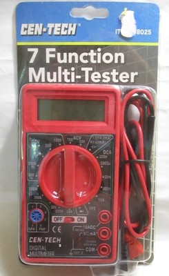 CEN-TECH 7 FUNCTION MULTI-TESTER DIGITAL MULTI METER TEST, NEW IN PACKAGE