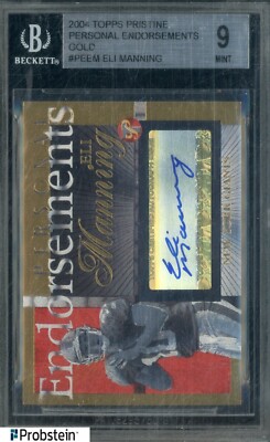 2004 Topps Pristine Gold Eli Manning Giants RC Rookie 4/25 BGS 9 w/ 10 AUTO
