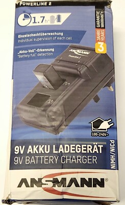 ANSMANN 1001 0063 US POWERLINE 2 9V Battery CHARGER 9 Volt