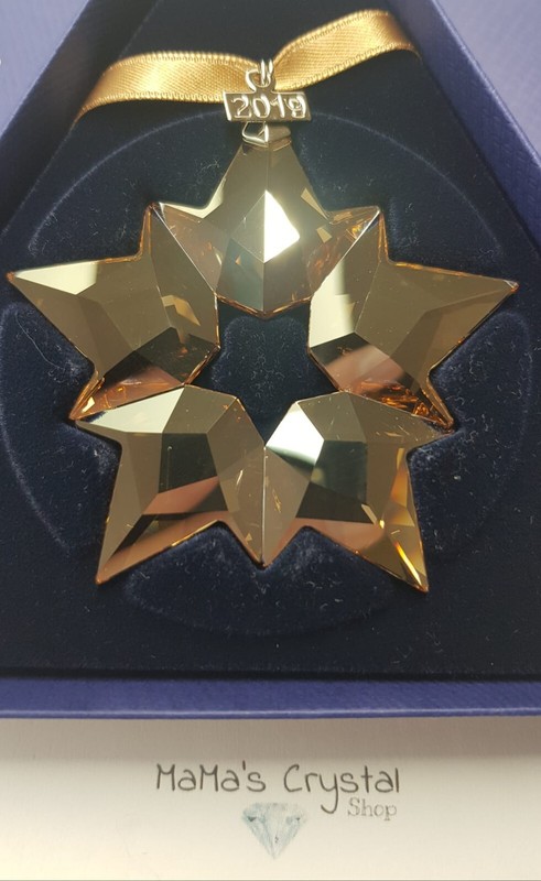 Swarovski Scs Weihnachtsstern A.E. 2019 Gold Stern Ornament 5429596 Neu Ovp