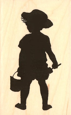 BEACH BOY SILHOUETTE Wood Mounted Rubber Stamp IMPRESSION OBSESSION D13547 New