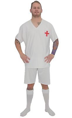 Adults England Football Icon David Beckham Kit Fancy Dress & Tattoo Sleeve
