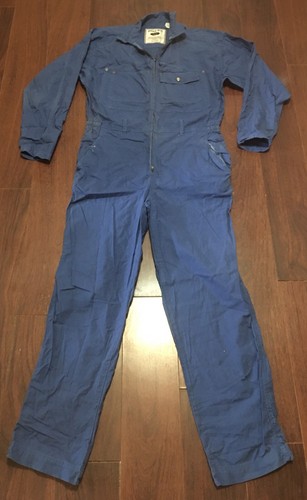 Vintage BUGLE BOY Blue Cotton Jumpsuit Men Medium Coveralls