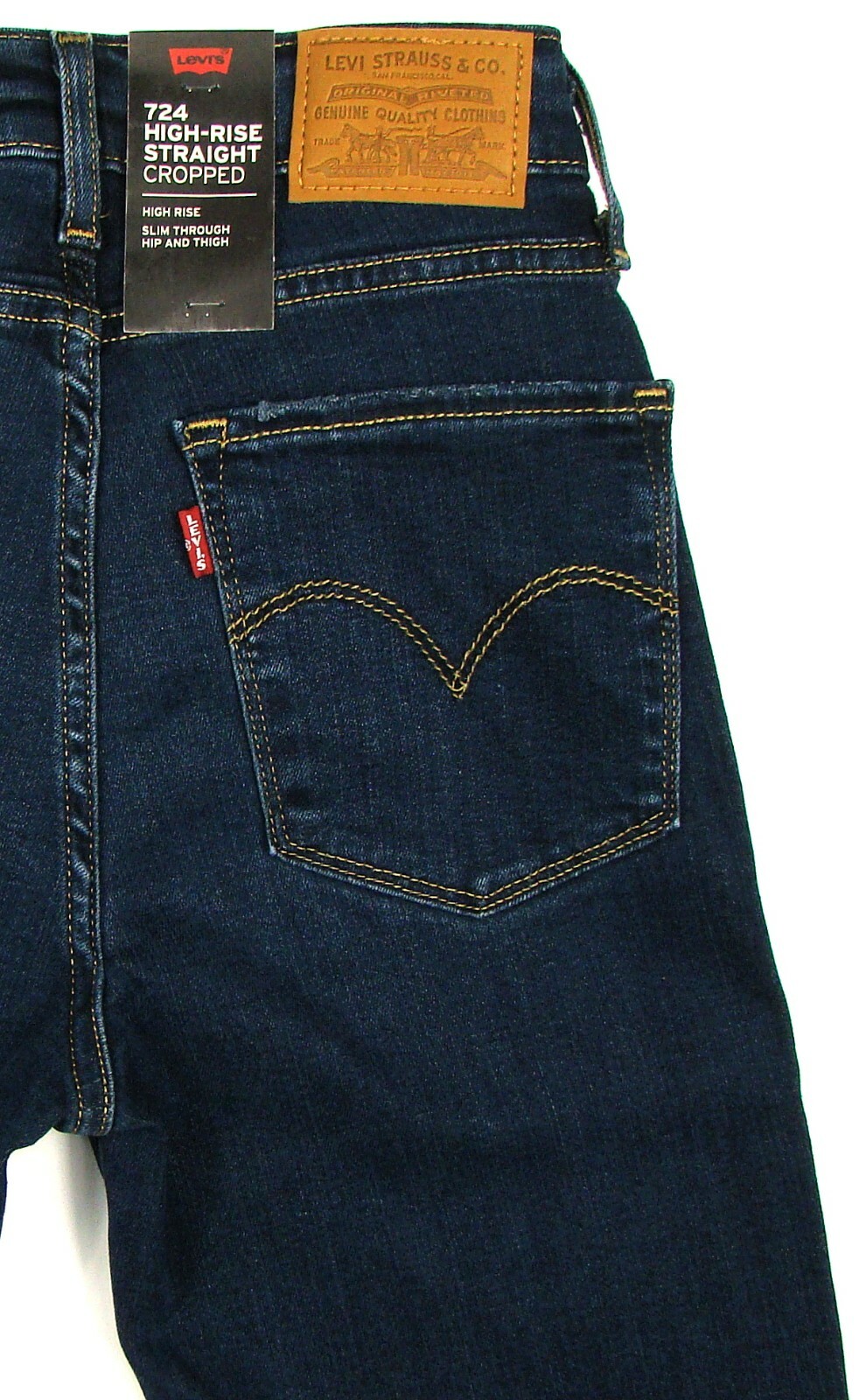 

Джинсы Levis Womens New 724 High Rise Crop Jeans SIZE  Blue Stretch MSRP $ 98,00, Dark blue