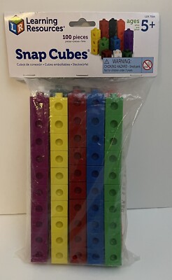 Learning Resources Snap Cubes, Educational Math Counting Toy, Set of 100 ~ NEW!