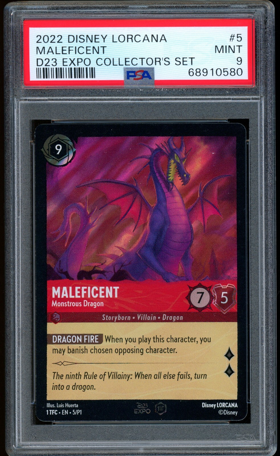 lorcana maleficent psa8 ロルカナ マレフィセント D23 2022 Disney Lorcana 1st Edition Maleficent D23 Promo PSA 9