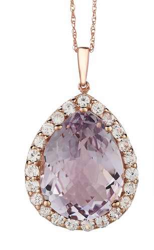 Pre-owned Le Vian Levian Roberto Ricci 14k Rose Gold Amethyst Sapphire 7.5 Ct 18" Pendant Necklace In Pink