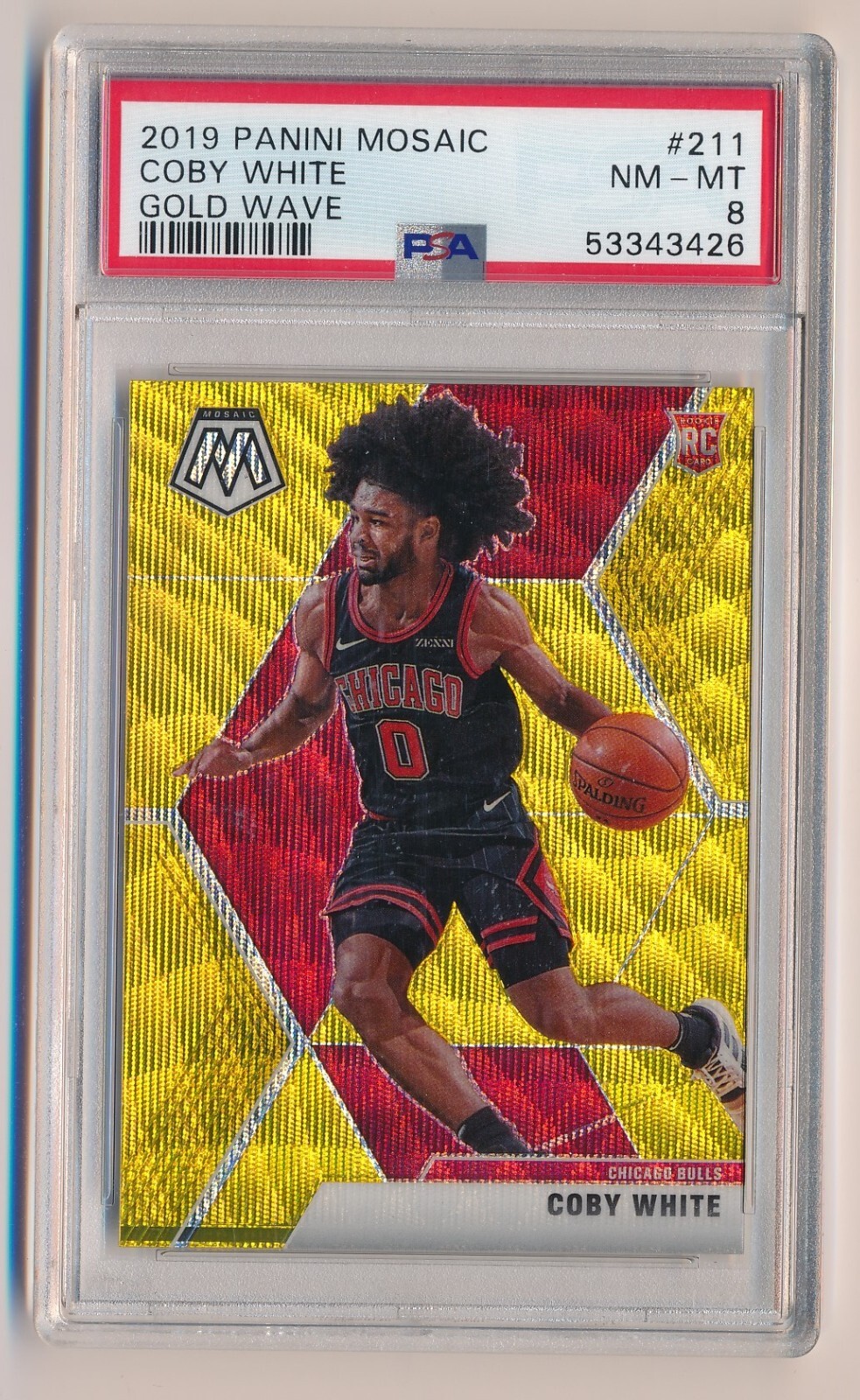 2019-2020 Panini Mosaic Gold Wave Coby White Chicago Bulls