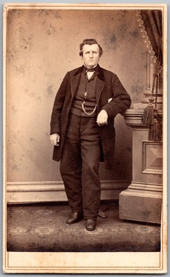 Antique CDV Circa 1860s Bearded Man in Suit Unmarked