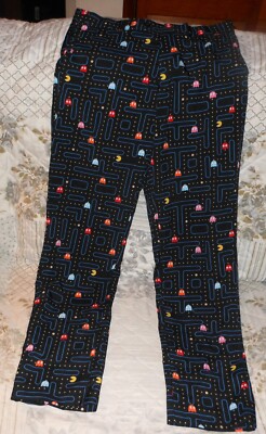 Nice Oppo Suits Pac-Man Black Pants Slacks Measure 33x32 80s Atari Video Game