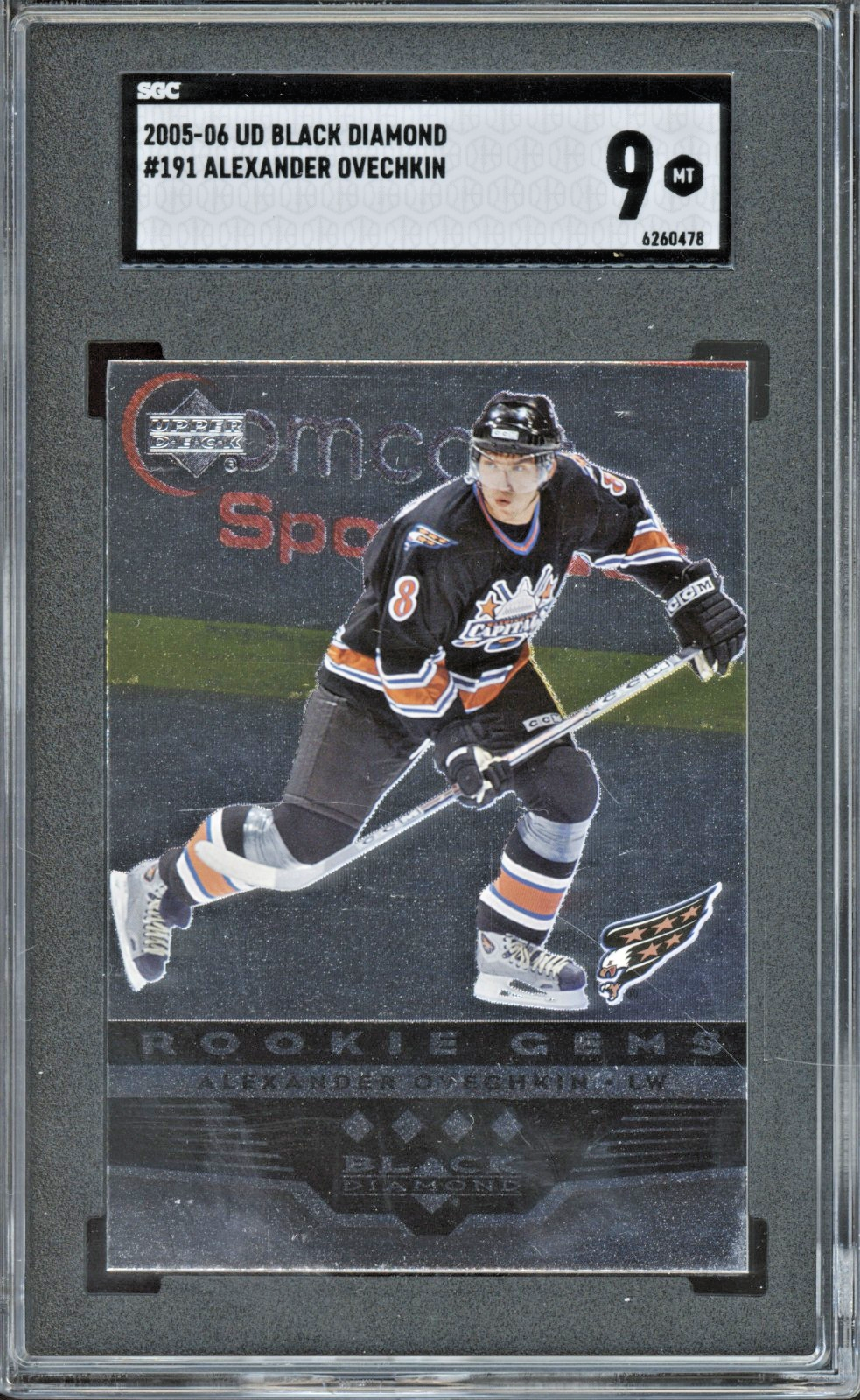 2005 Upper Deck Black Diamond #191 Alexander Ovechkin RC Rookie Mint SGC 9