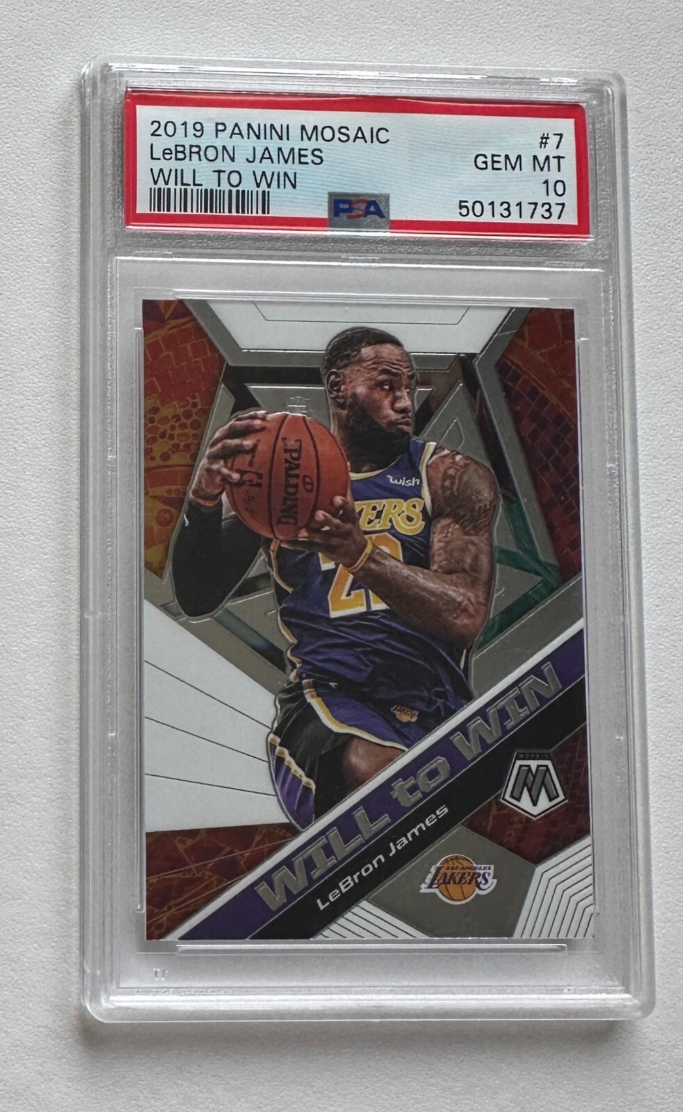 シングルカード NIKE - 2019 PANINI MOSAIC LeBRON JAMES PSA10 2019 Panini Mosaic #7 LeBron James will to win PSA 10 #S2310