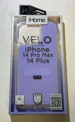 NEW iHome Velo Clear & Silicone Case for iPhone 14 Pro Max / 14 Plus - Lavender