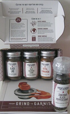 BURLAP & BARREL SINGLE ORIGIN SPICES SHARK TANK COLLECTION CUMIN CINNAMON PEPPR