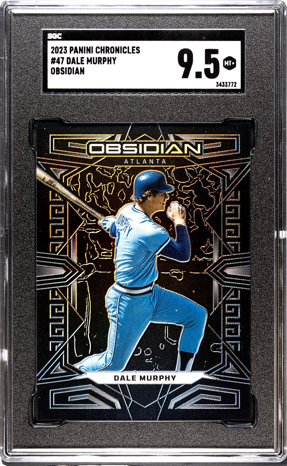 2023 Panini Chronicles Obsidian #47 Dale Murphy SGC 9.5