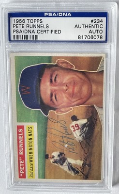 1956 Topps certified autographed card of Pete Runnels, member of Red Sox HOF