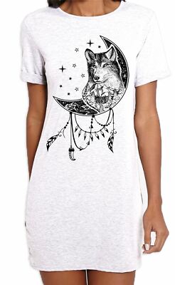 Wolf Dreamcatcher Native American Tattoo Hipster Women's T-Shirt Dress