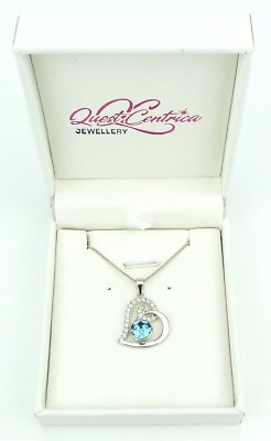 QUEST CENTRICA - 925 STERLING SILVER CHAIN & SWAROVSKI CRYSTAL PENDANT 