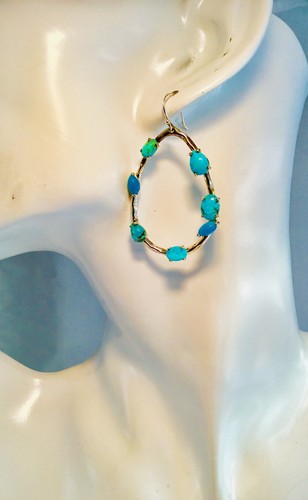Pre-owned Rock Candy “” Large Pear Shaped Mixed Stone Earrings /ippolita/ Retail $795