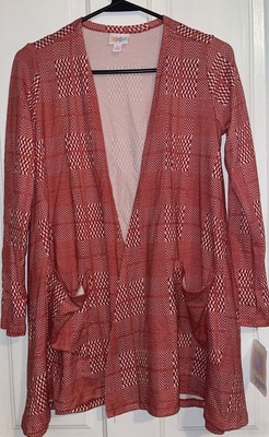 LulaRoe Caroline Cardigan NWT Small Red White Christmas