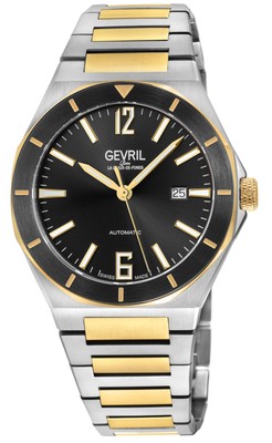 Gevril Men's 48406B High Line Swiss Automatic SW200 Exhibition Case Back Watch