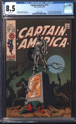 Marvel Comics Captain America #113 5/69 CGC 8.5 White Pages