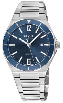 Gevril Men's 48401B High Line Swiss Automatic SW200 Exhibition Case Back Watch