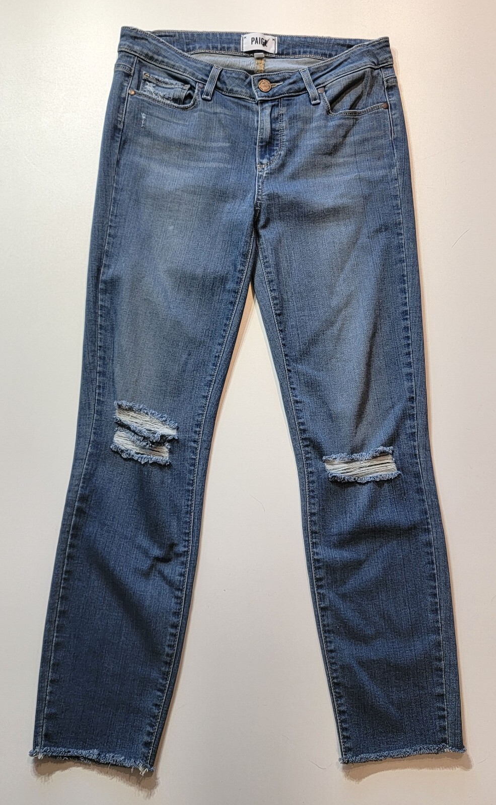 PAIGE Verdugo crop Jeans In Medium Blue, Womens Size 28