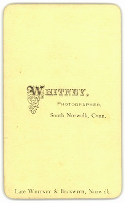 Antique CDV Circa 1870s Whitney Cute Boy In Suit South Norwalk — additional view