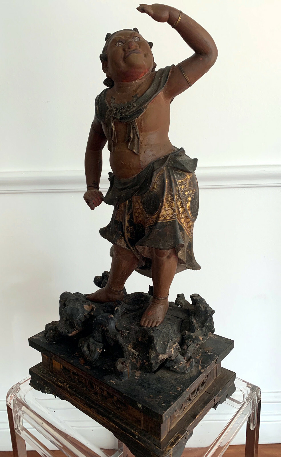 A Japanese Lacquered and Gilt Wood Statue from Edo Period eBay
