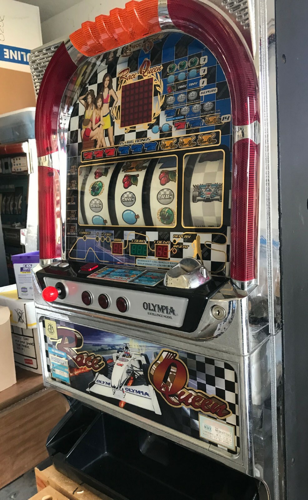 RARE QUARTER / TOKEN PACHISLO RACE QUEEN SLOT MACHINE / 412 PG MANUAL