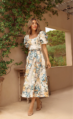 489 NEW KAREN MILLEN LYDIA MILLEN TRAILING FLORAL MIDI DRESS
