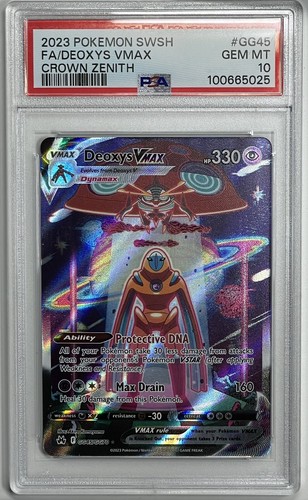 PSA 10 GEM MINT 2023 Pokemon Crown Zenith Deoxys VMAX Full