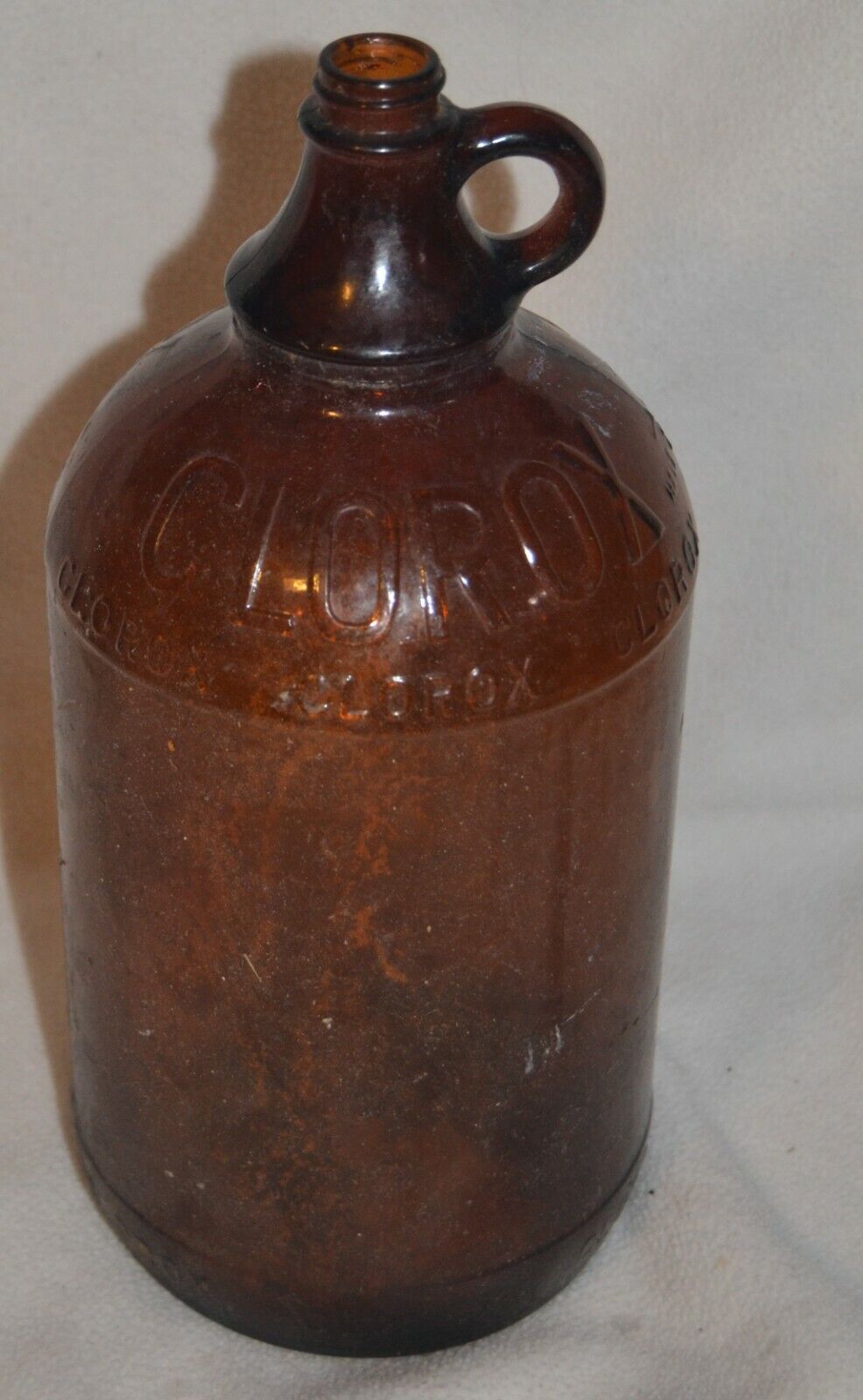 Vintage Glass Clorox 1/2 Gallon Jug Amber Brown
