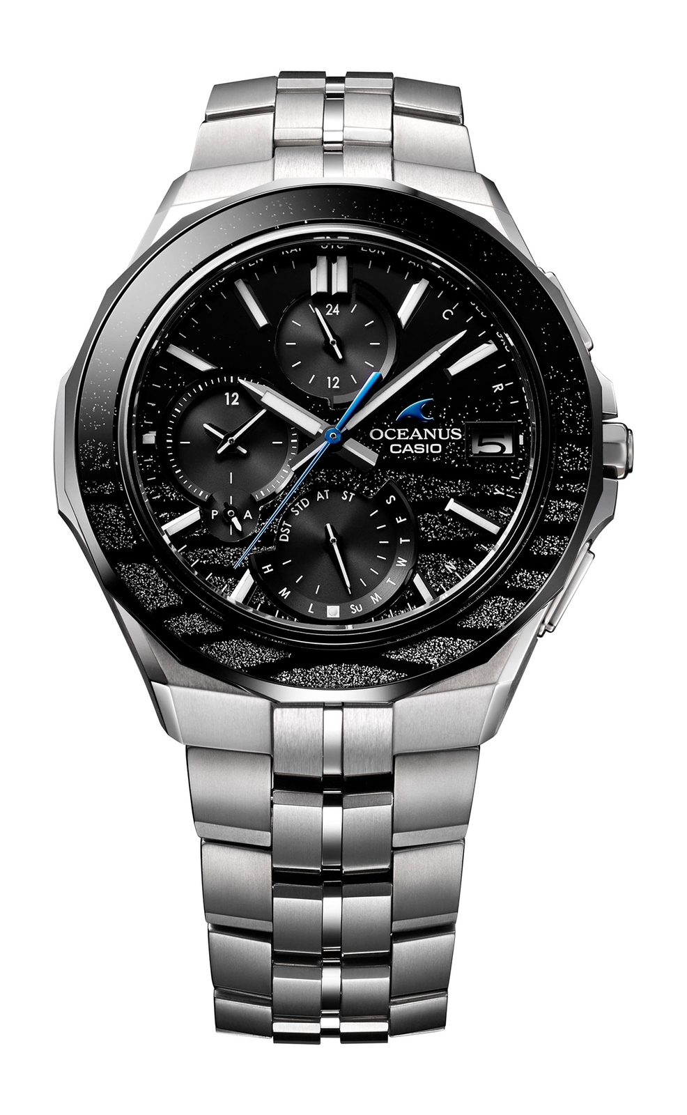 Pre-owned Casio Oceanus Ocw-s5000me-1ajf Manta Bluetooth Radio Solar Titanium Watch