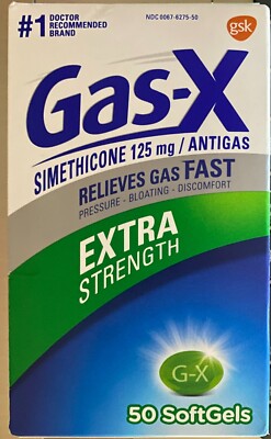 Gas-X Extra Strength Simethicone 125 mg AntiGas - 50 Softgels - Exp 3/2026
