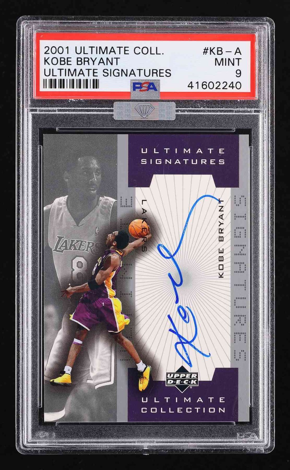Kobe Bryant 2001 Ultimate Collection Signatures #KB-A PSA 9