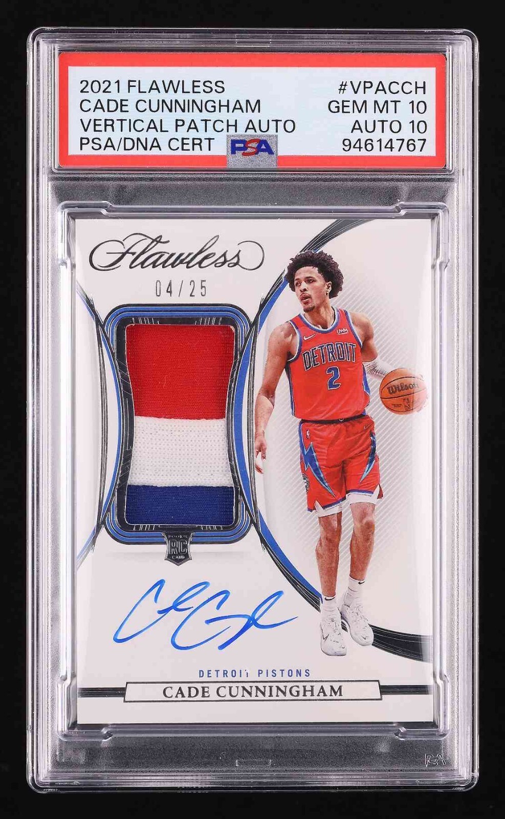 Cade Cunningham 2021 Flawless Game Worn Vertical RPA #VPA