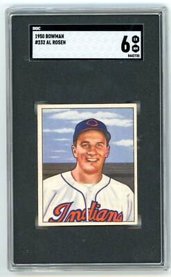 1950 Bowman AL ROSEN ROOKIE Cleveland Indians #232 SGC 6 EX/NM Condition