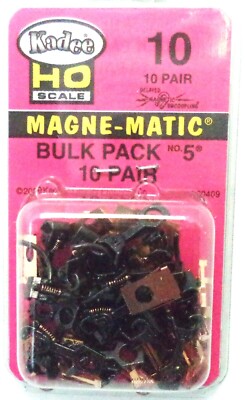 HO Scale Kadee #10 Bulk Pack of #5 Metal Couplers Medium Centerset Shank (10)pr