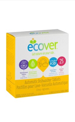 Ecover Automatic Dishwasher Tablets / Biodegradable / Plant Based / 25 Tablets