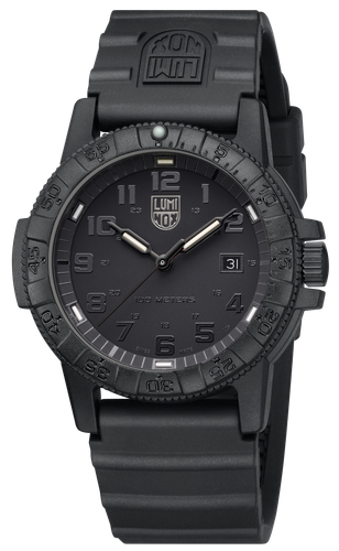 Pre-owned Luminox Xs.0321.bo.l Men's Leatherback Sea Turtle Analog Quartz Watch, Black